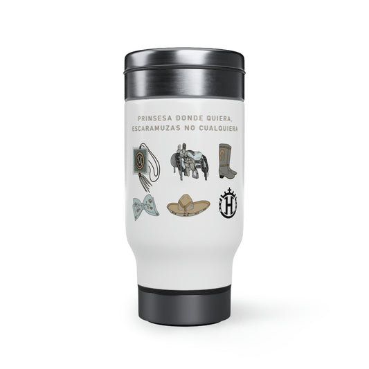 Escaramuzca no cualquiera Stainless Steel Travel Mug with Handle, 14oz